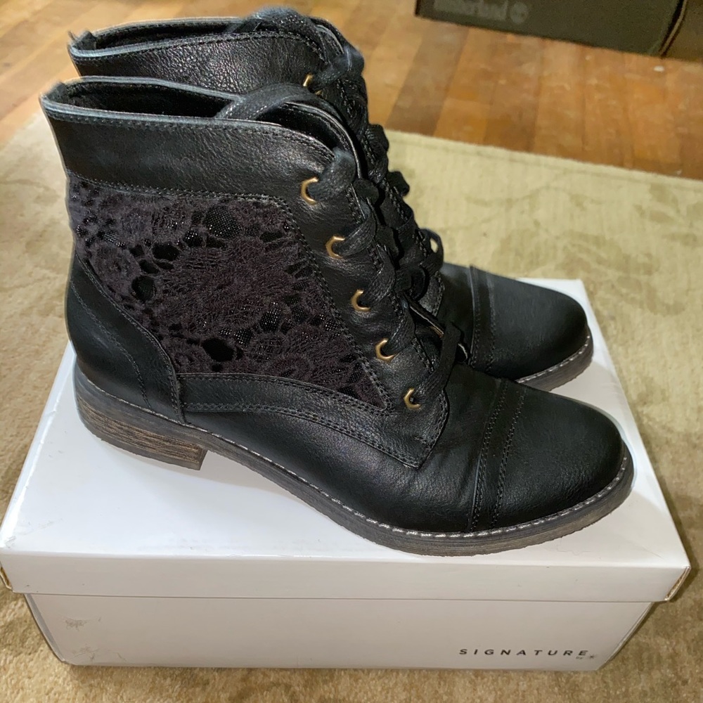 Black Lace Ankle Boots